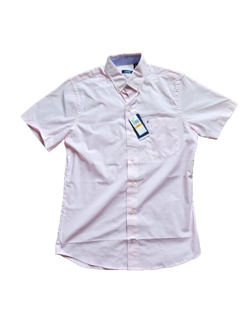 IZOD Men's Short Sleeve Micro Plaid Button-Down Shirt - Rose Shadow Pink S NWT